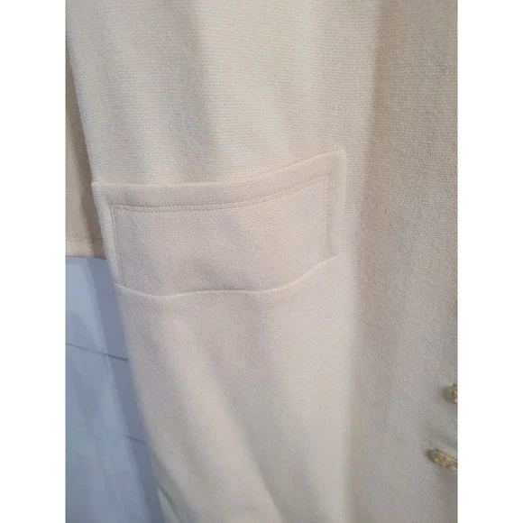 Vintage The Travelaire Cream Wool Button Split Cuff Union Made Dress Coat Sz 16 - Picture 8 of 16